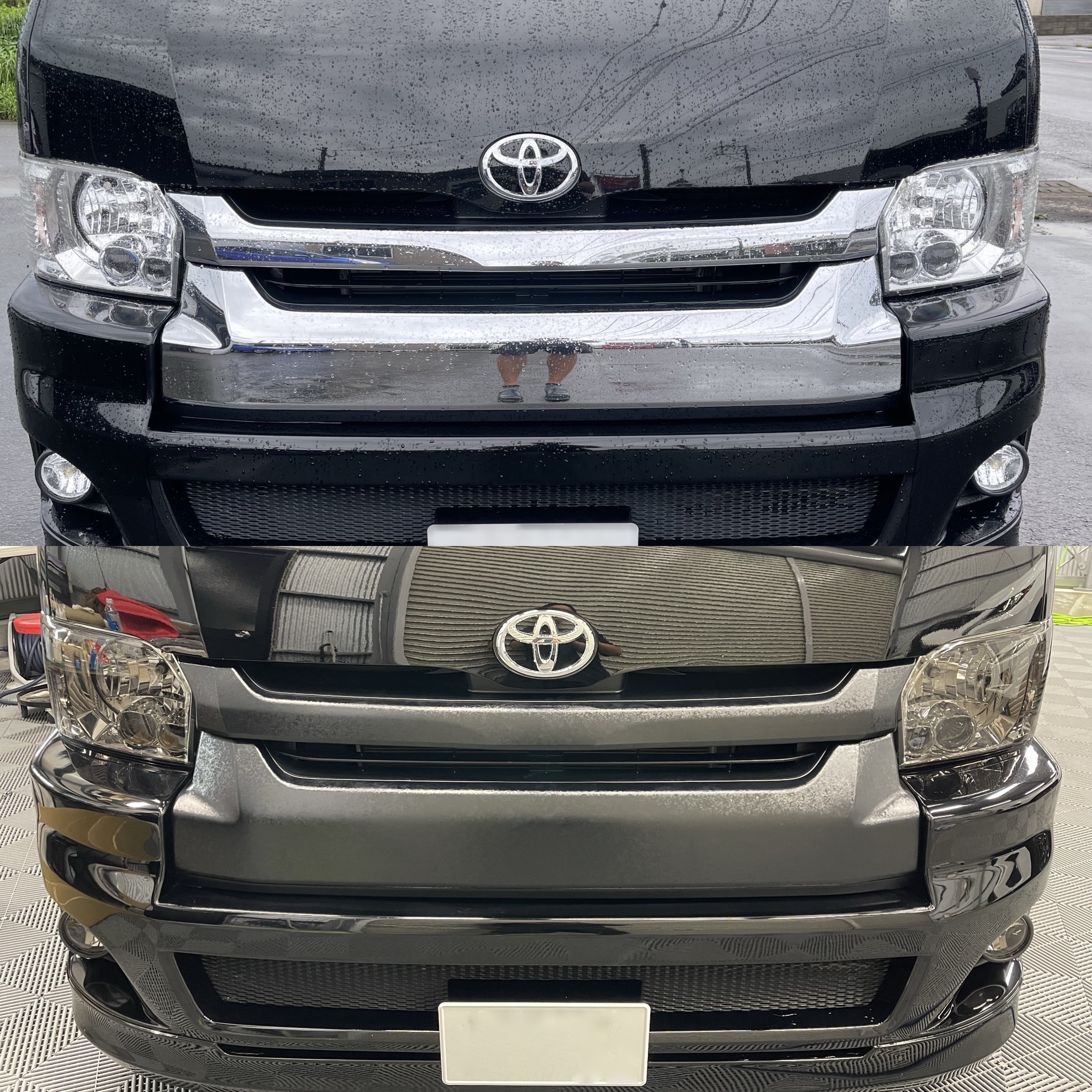 ハイエース 後ろバンパー カーボン調ラッピング ブラック ハイエース 後ろバンパー カーボン調ラッピング ブラック